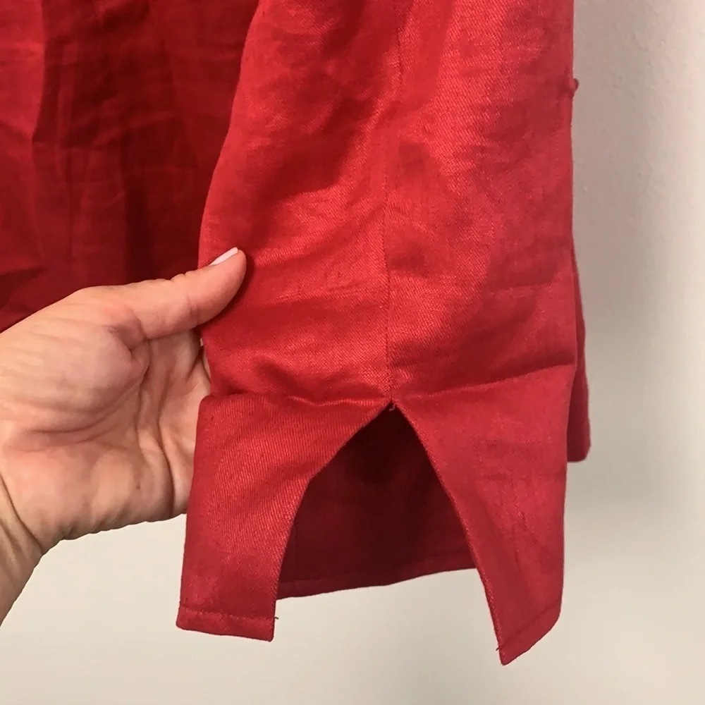 Valerie Stevens size 12 Red Linen Jacket